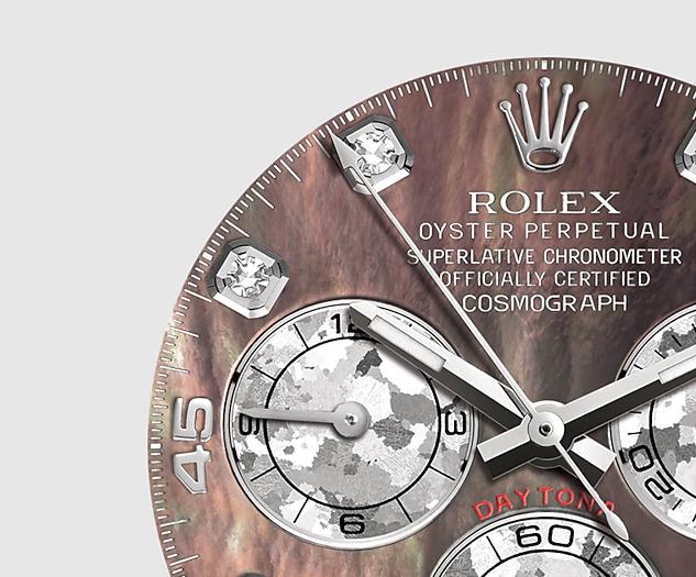 The 40 mm replica Rolex Cosmograph Daytona 116509 watches have mother-of-pearl dials.