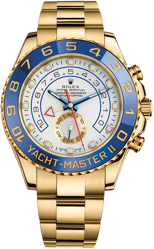 The 44 mm copy Rolex Yacht-Master II 116688 watches have white dials.