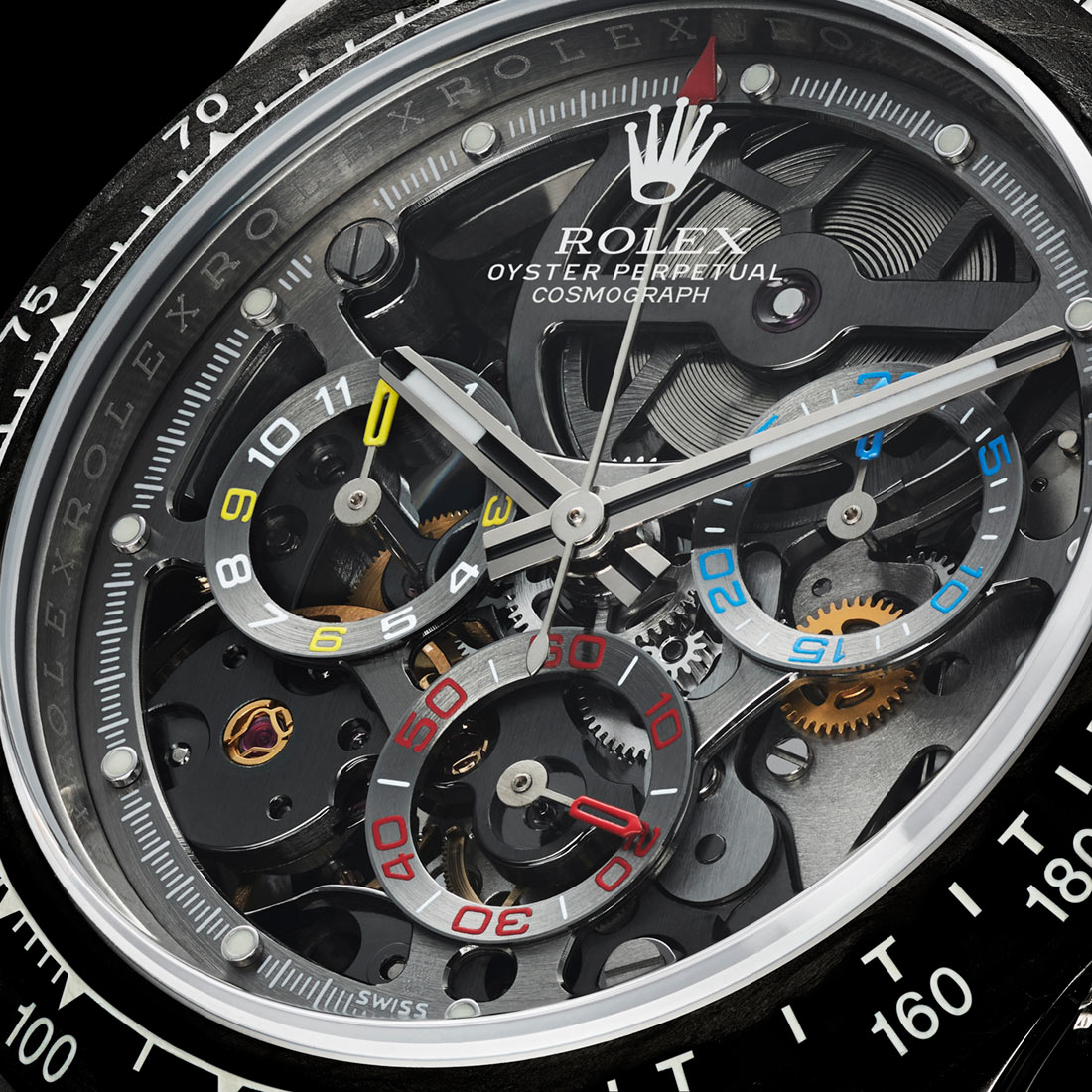 The limited replica Rolex watches have skeleton dials.